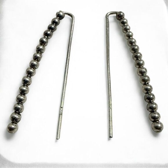 STERLING SILVER BALL DROP EARRINGS – MINIMALIST HOOK STYLE FOR WOMEN - Picture 10 of 17